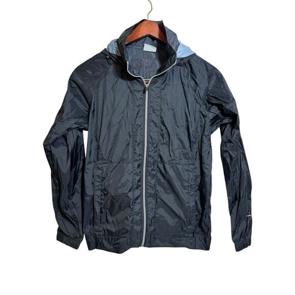 Columbia Jacket Women Medium Ladies Black Full Zip Hooded Outdoors Windbreaker - Picture 1 of 6